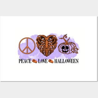 Peace Love Halloween Posters and Art
